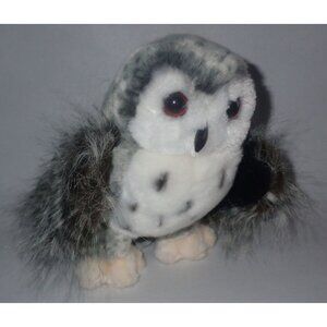 Douglas Crescent Silver Owl Realistic Plush‎ Gray White Owl Stuffed Animal #3837